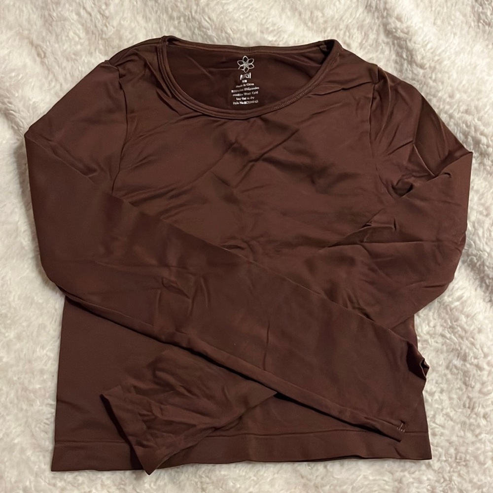 Chocolate brown elastic long sleeve